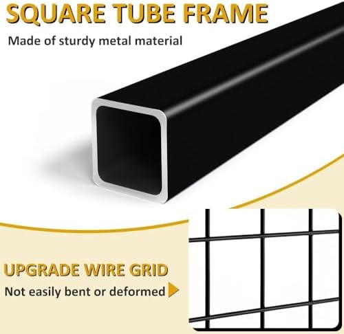 3 Packs 1.8' x 5.7' Grid Wall Panels Standing Wire Grid, Display Rack with T-Base Wheels Freestanding Gridwall Panel Tower for Shows, Black - Image 4