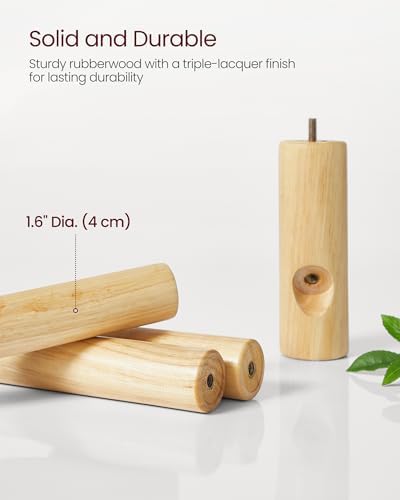 VASAGLE Solid Wood Coat Rack, Free Standing, 8 Hooks, 3 Height Options - Image 4