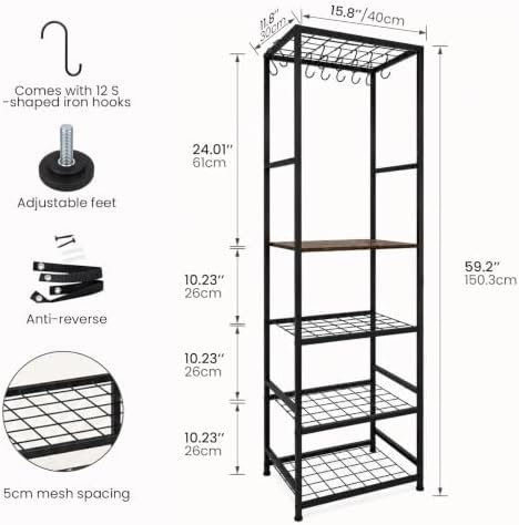 DALEMHOME Pot and Pan Organizer, 5 Tier Kitchen Rack - Image 2