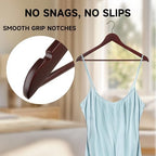 Wooden Clothes Hangers with Pants Bars, Mahogany, 108-Pack - Image 4