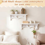 Novabright 2 Pcs Wooden Heart Shelf 16" Vintage Wall Shelf, White - Image 5