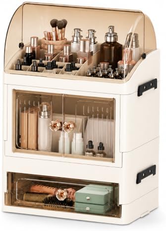 Makeup Organizer for Countertop, Skincare Storage, Bathroom Vanity by PHANCIR