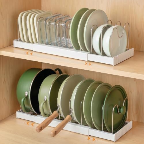 2 Pack Expandable Pot Lid Organizers with 10 Adjustable Dividers by Unknown