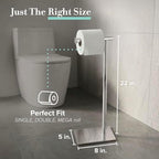 Gatco 1431PN Modern Rectangle Base Freestanding Toilet Paper Holder, 21.25", Polished Nickel with Weighted Base - Image 3