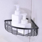 304 Stainless Steel Shower Caddy Corner Basket Shelf Bathroom Organizer Wall Mounted Storage, Matte Black Plated Finish Heavy Duty - Image 5