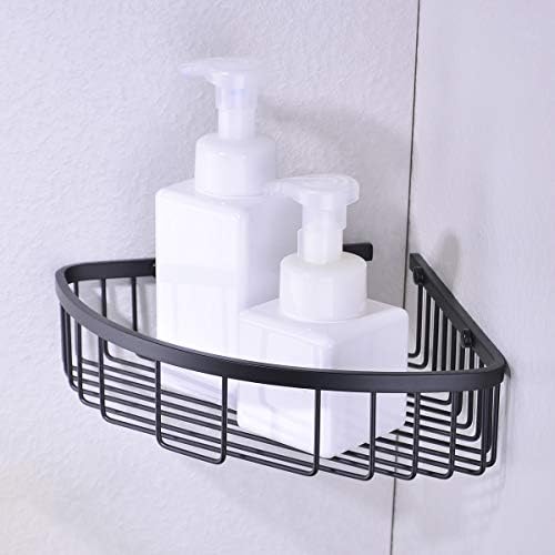 304 Stainless Steel Shower Caddy Corner Basket Shelf Bathroom Organizer Wall Mounted Storage, Matte Black Plated Finish Heavy Duty - Image 5