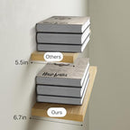 BAYKA Light Oak-Toned Floating Shelves 22.5in, Set of 3, Wall Mounted Shelf - Image 6