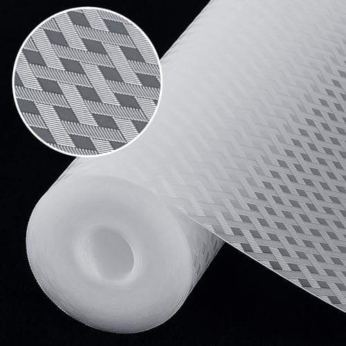 Shelf Liners, Non-Adhesive Drawer Liner, Waterproof & Oil-Proof Kitchen Cabinet Cupboard Liner Plastic EVA Material BPA Free Fridge Liner Mats Paper Protector for Shelves (Clear/24in x 240in) by Origuuds