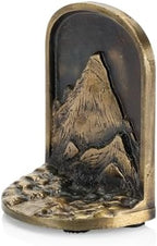 CRAFTSMAN ROAD Cast Iron Mountain Bookends Set, Antique Brass Book Ends, 2 Decorative Book Holders for Shelves or Bookcase, Stylish Brass, Non-Skid Anti-Slip Heavy Duty, Home Décor Gift - Image 7