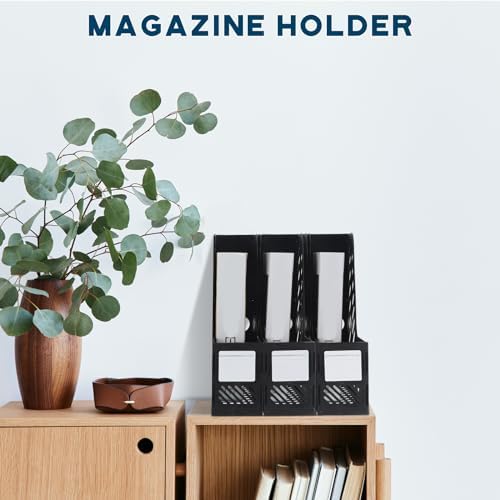 Glenmal 6 Pcs Magazine File Holder Collapsible Desktop Organizer, Black - Image 4