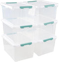 Quickquick 36 Quart Latch Clear Storage Tote, Plastic Storage Bin with Latching Lid, 6 Packs by Unknown