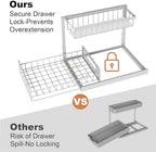 REALINN Under Sink Organizer, L-Shaped 2 Tier Pull Out Cabinet Organizer - Image 6