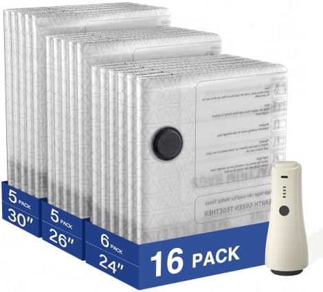 Vacuum Storage Bags with Pump,Space Saver,Cordless,16-Pack by Unknown
