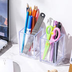 Sabary 36 Pack Acrylic Pencil Pen Holder Cup, 2.6 x 2.6 x 4 Square Storage Organizer for Pens, Colored Pencils Paintbrushes and Makeup Brush for Desk Drawers School Office Home Supplies(Transparent) - Image 6