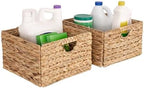 Seville Classics Premium Natural Handwoven Portable Laundry Bin Basket with Carrying Handles, Household Storage for Clothes, Linens, Sheets, Toys, Natural Water Hyacinth, Rectangular (2-Pack) - Image 3