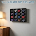 2 Pack Tie Box Organizer Wall Mounted Black Acrylic with 16 Compartments, Tie Organizer for Drawer, Tie Holder for Men Belt Scarf Necktie Storage for Closet and Home - Image 6