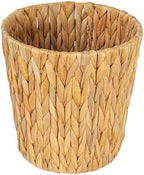 Household Essentials Handwoven Round Water Hyacinth Waste Basket with Plastic Liner, Natural by HouseholdEssentials