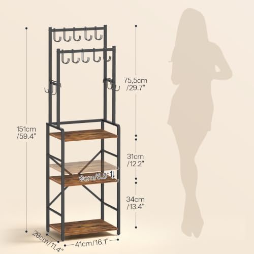 HOOBRO Tall Purse Organizer for Closet, 3-Tier Handbag Rack with 10 J-Hooks - Image 3
