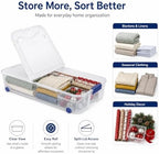 66 Qt Under Bed Storage Container, Wheeled Clear Latching Lid(2-Pack) - Image 4