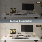 FITUEYES Dual Monitor Stand Riser, Adjustable Length and Angle, White - Image 4