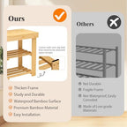 BAMBUROBA Bamboo Shoe Bench, 3-Tier Entryway Storage Rack,Natural - Image 6