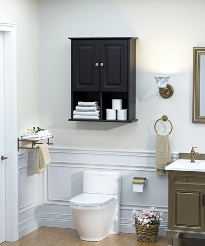 HAIOOU Bathroom Wall Cabinet with Motion Sensor Light, 23.6 Inch - Black - Image 2