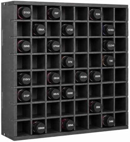Krafetto Hair Dye Storage Organizer, 64 Grids Wall-mountable Hair Color Holder, Stackable Toner Bottle Rack, Salon Decor for Hair Dye Bottles by Krafetto