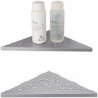 WELLUP Corner Shower Shelf Brushed Nickel 2 Pack,10" Shelf for Tiled Wall by WELLUP