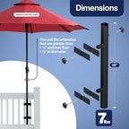 Patio Umbrella Holder – Easy Installation - Space Saving Umbrella Holder Design - Outdoor Umbrella Base and Mount - Attaches to Railing Maximizing Outdoor Patio Space and Shade, Black - Image 3
