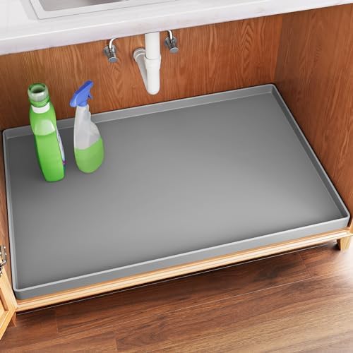 FLATO Waterproof Under Sink Mat, 22" x 22", Light Gray by Unknown