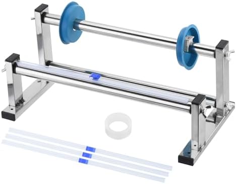 PATIKIL 15inch Stretch Wrap Dispenser, Table Stretch Film Dispenser Desktop Wrapping Packing Machine Pallet Wrapper Stainless Steel with 4pcs Film Slide Cutter for 35cm/13.8in Width Wrap by PATIKIL