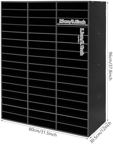Literature Organizer,Desktop File Sorter Mail Center,Paper Storage Cabinet with 48 Slots Compartments,Suitable for Home School Office (48 Slots Black) - Image 5