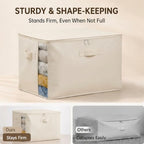 2Pack Canvas Storage Bags for Clothes & Comforters with Clear Window, Beige - Image 4