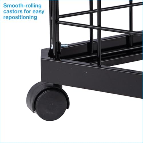 SSWBasics Black Triangle Wire Grid and Grid Wall Tower with Base and Casters - Black Metal Display Stand with Grid Wall Panels - Durable Wire Grid Panels for Display - Sturdy Gridwall Panels for - Image 3
