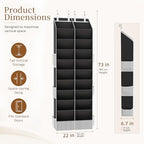 Criusia Over the Door Shoe Organizer, 20-30 Pairs Heavy-Duty Hanging Shoe Storage with Large Pockets, 10-Tier Door Shoe Rack with 4 Hooks for Sneakers Sandals Heels Boots (Black) - Image 3