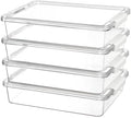 Vtopmart 4 Pack 6 Qt Plastic Storage Bins with Lids, Sensory Bins, White by Vtopmart