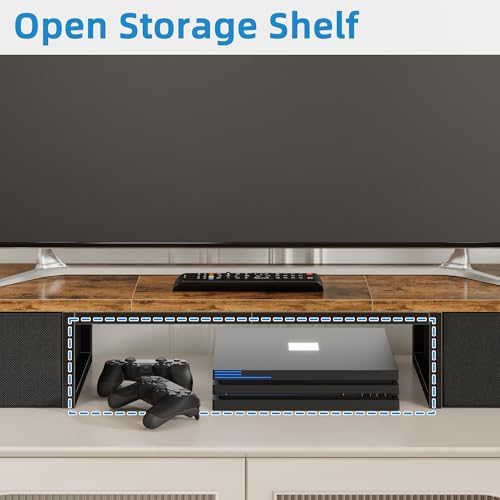 YAOHUOO 45" Large TV Riser with Fabric Drawers for 32-60 inch TV - Image 4