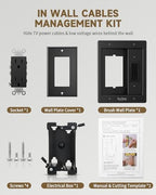 in Wall Cable Management Kit for TV, Recessed Outlet for Low Voltage Cables, TV Cable Hider Wall Kit, Cord Hider for Wall Mount TV, Wall Cable Management Box for Home & Office, Black - Image 6