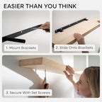 Homeforia 16 Inch DIY Floating Shelves, High-End Solid Pine Wood, Set of 4 - Image 5