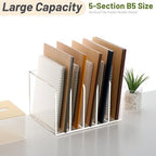 SANRUI Clear Acrylic File Organizer for Desk 5-Section Upright File Sorter - Image 6