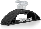 Velvet Hangers Felt Clothes Hangers 30 Pack Black/18 XL by IEOKE
