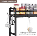 Simple Trending 32.4" Wide Over the Stove Spice Rack with 4 Hooks, Black - Image 5