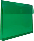 JAM PAPER Plastic Expansion Envelopes with Hook & Loop Closure - Letter Booklet - 9 3/4 x 13 with 1 Inch Expansion - Green - 12/Pack - Image 3