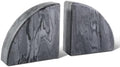 Karibiber Marble Bookend for Shelves, Non-Skid Bookends for Heavy Books, Heavy Duty Book Stopper for CDs, Luxury Book Shelf Holder, Quarter Circle Design Book Ends Decorative, Monte Grigio, Set of 2 by Karibiber