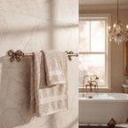 12 in Bow Antique Brass Towel Bar Vintage Gold Bathroom Towel Rack - Image 4