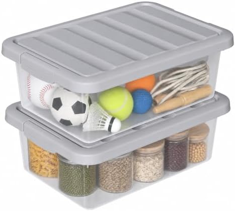 2 Pack Storage Bins with Lids, Stackable Plastic Containers, 14 Qt - Image 7