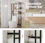 Over The Toilet Storage,3-Tier Bamboo Bathroom Shelf with Paper Holder - Image 5