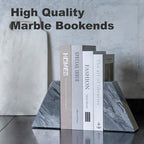 Karibiber Marble Bookends for Heavy Books, Decorative Book Ends for Shelves, Unique and Heavy-Duty Book Ends for Hardback Book & CDS, Stone Book Stopper, Modern Book Holder, Monte Grigi, Set of 2 - Image 6