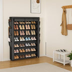 VTRIN Shoe Rack with Cover, 7 Tier Shoe Organizer Storage for 35-40 Pairs Shoes and Boots Large Capacity Tall Shoe Shelf with 8 Pockets Free Standing Shoe Rack for Closet, Entryway, Garage - Image 2