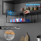 AmonHouseware 2Pack Under Shelf Basket Storage,Adjustable Hanging,Black - Image 2